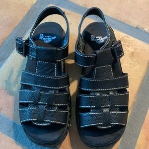 Dr. Martens Black Leather Sandals Carolyn style